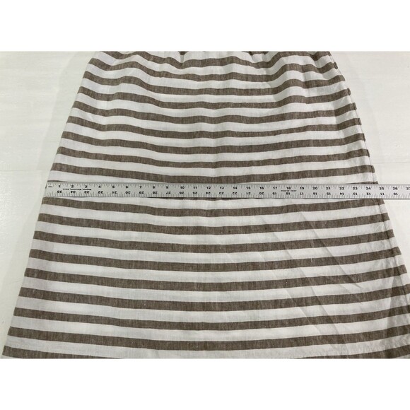J Jill Skirt Women’s Lp Brown Stripe Love Linen Pull On Pockets Casual Bohemian - Picture 9 of 10